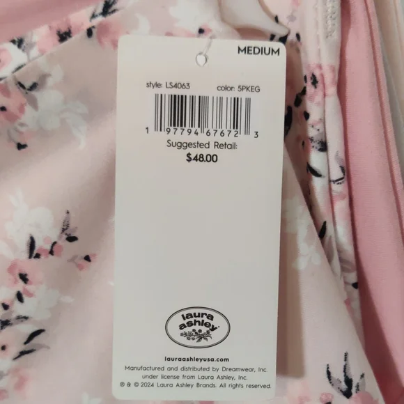 Laura Ashley Pink Floral & Solid No Show Briefs Set - 5 Pack - Picture 3 of 4